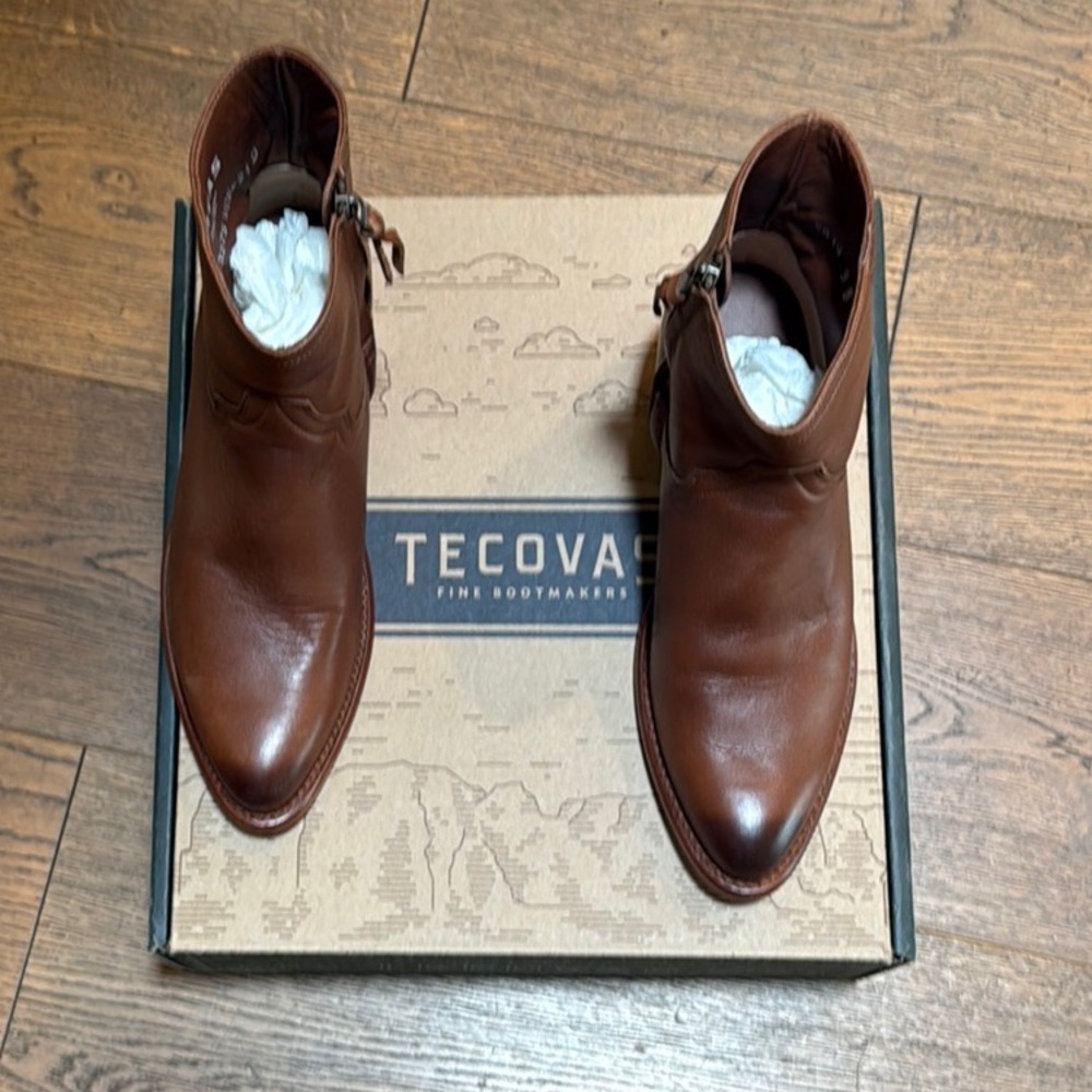 Tecovas Brown Leather Ankle Boots the Jenny